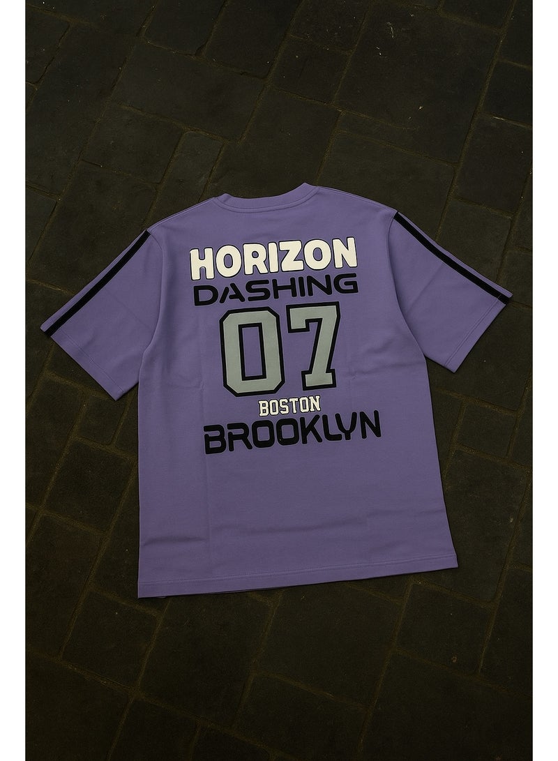 MR DARZI Men’s Cotton Tshirt - Lavender Oversized Cotton HORIZON 07 - - Image 1