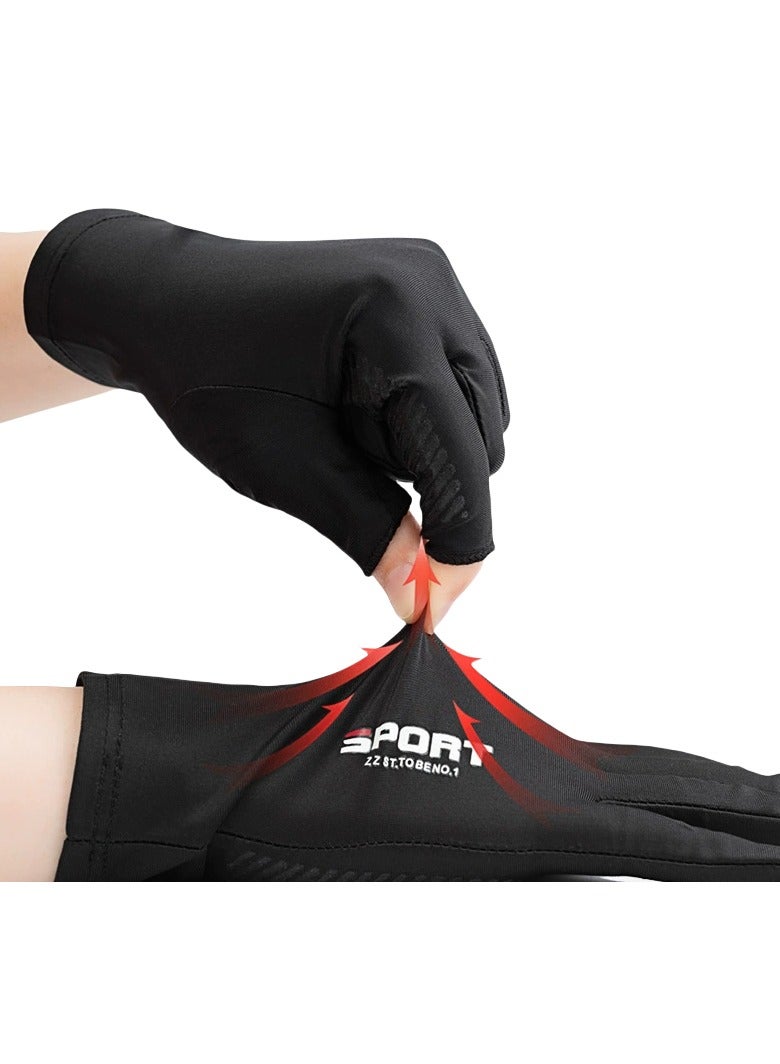Men's Gloves,Driving Gloves,Ice Silk Non-Slip Gloves,Half-finger gloves,Breathable Thin High Elasticity Anti-UV Protection Gloves,Outdoor Sports Driving Riding Touch Screen Gloves,Black - Image 4