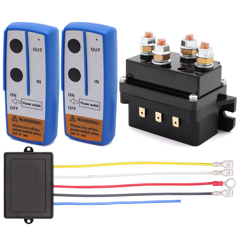 Torkettle 12V 500A Winch Solenoid Contactor Relay and Wireless Twin Remote Controller Kit for 8000lbs17000lbs ATV UTV Winches
