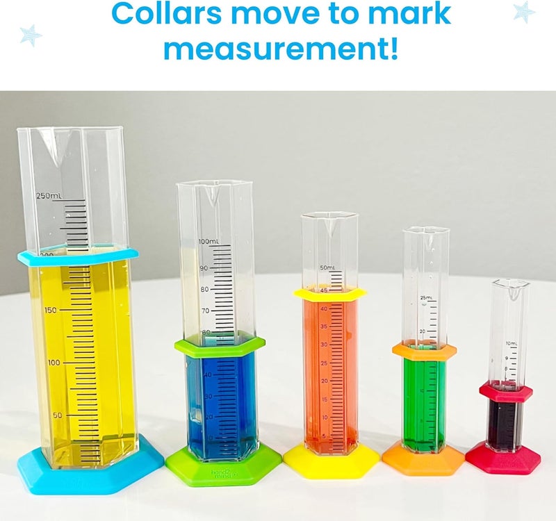 hand2mind Hand2mind Starter Science Graduated Cylinder Set Science Lab Equipment for Kids Measuring Toys Educational Science Kits Chemistry Set Science Supplies for Classroom Set of 5 - Image 5