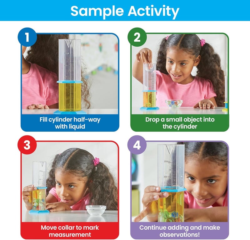 hand2mind Hand2mind Starter Science Graduated Cylinder Set Science Lab Equipment for Kids Measuring Toys Educational Science Kits Chemistry Set Science Supplies for Classroom Set of 5 - Image 3