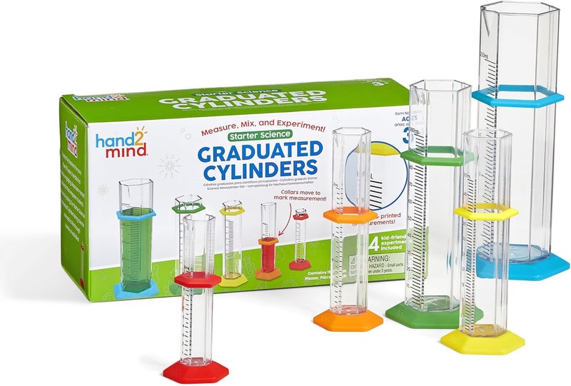 hand2mind Hand2mind Starter Science Graduated Cylinder Set Science Lab Equipment for Kids Measuring Toys Educational Science Kits Chemistry Set Science Supplies for Classroom Set of 5 - Image 1
