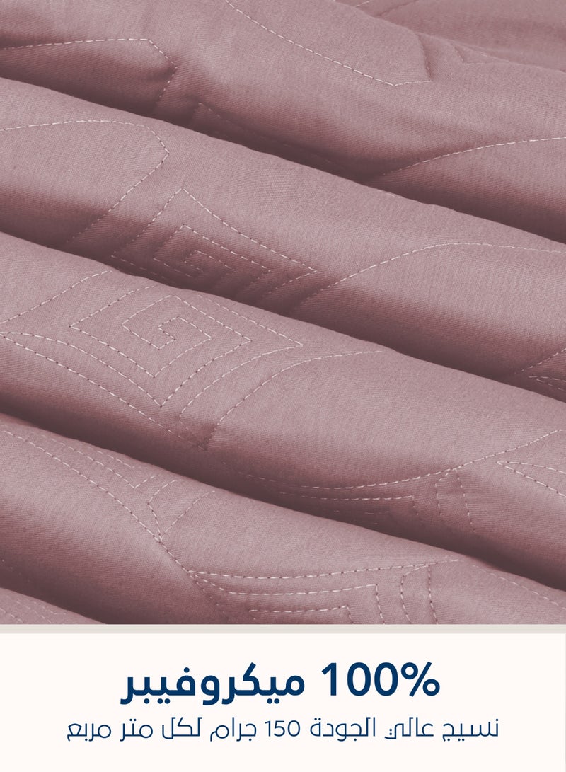 Master Home Textile 3Piece Microfiber Bedspread Set Fits 160 x 200 cm Queen Size Bed Queen Size Compressed Comforter Set Elmira Series - Image 4