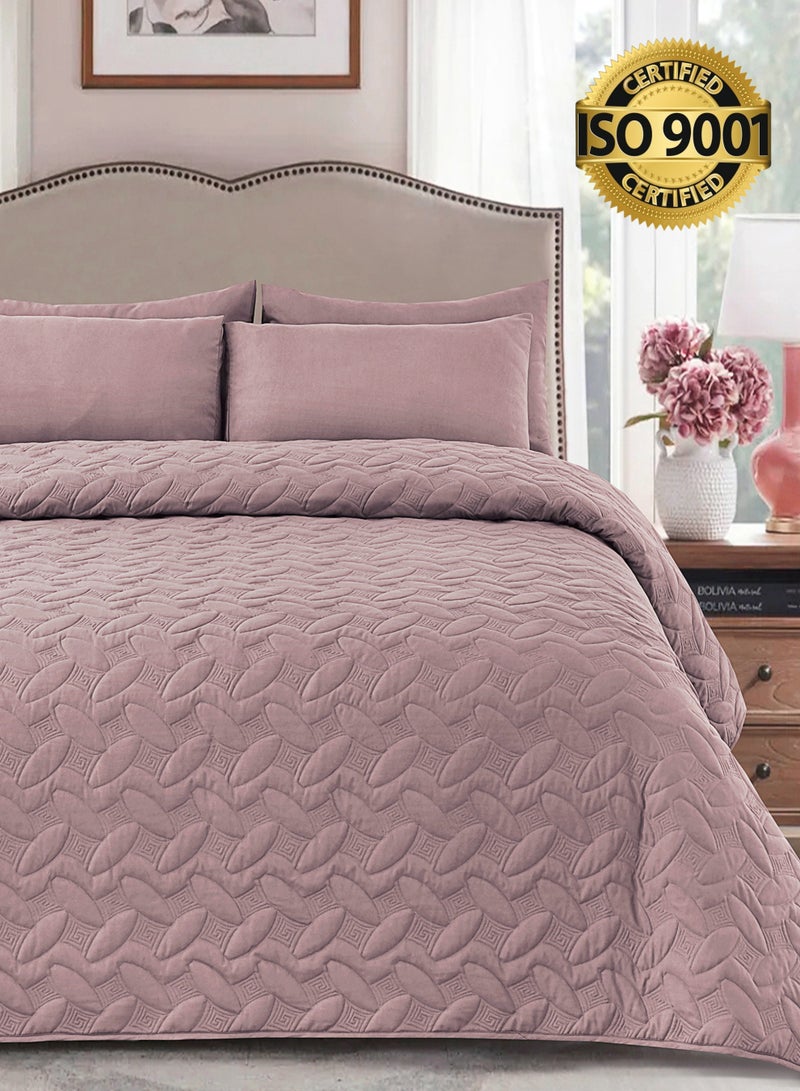 Master Home Textile 3Piece Microfiber Bedspread Set Fits 160 x 200 cm Queen Size Bed Queen Size Compressed Comforter Set Elmira Series - Image 1