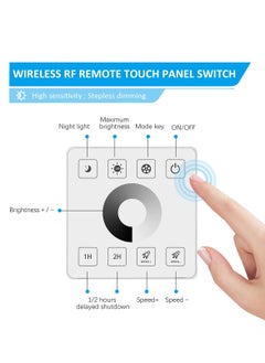 Y&D Wall Mounted LED Controller, Touch Panel Dimmer Controller for Single Color Strips, Suitable DC5V 12V 24V 30A Systems, Effortlessly Adjust Brightness  - Image 4