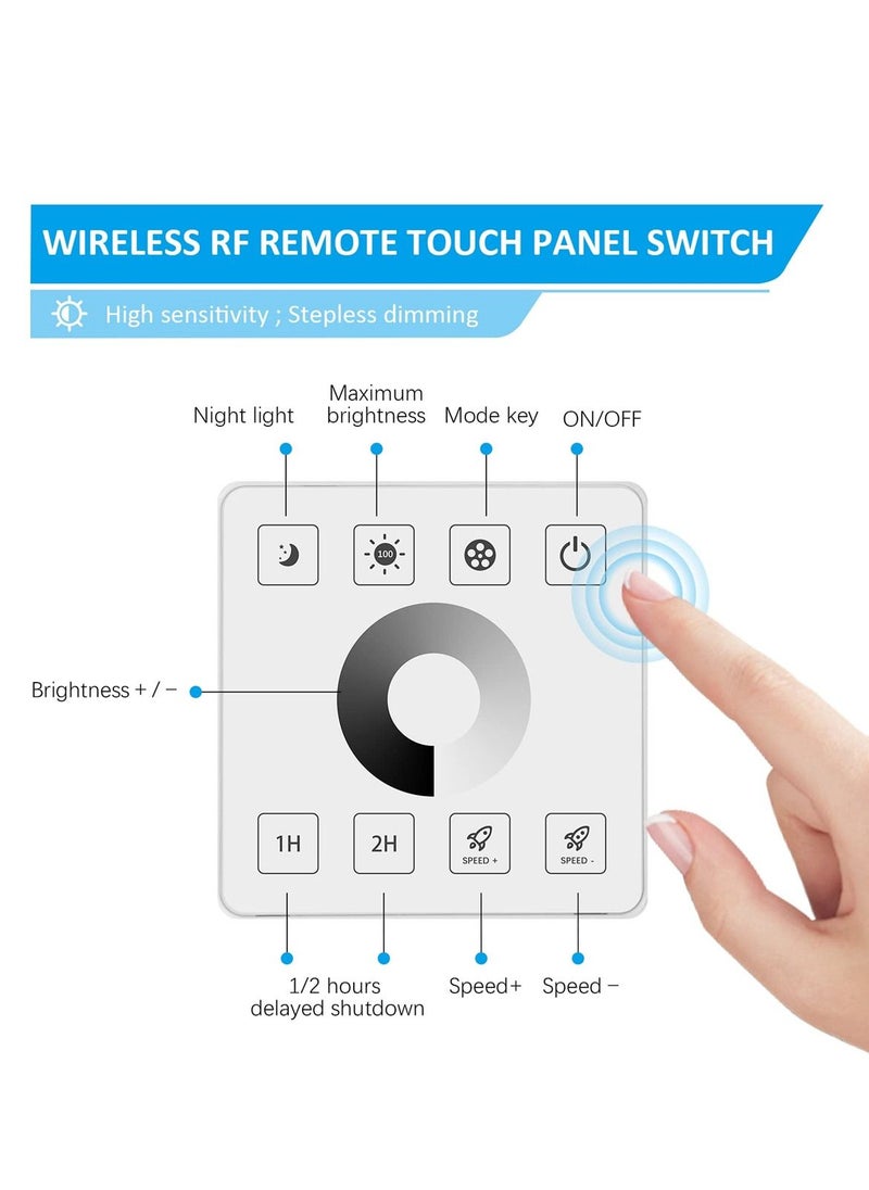 Y&D - Wall Mounted LED Controller, Touch Panel Dimmer Controller for Single Color Strips, Suitable DC5V 12V 24V 30A Systems, Effortlessly Adjust Brightness - Image 1
