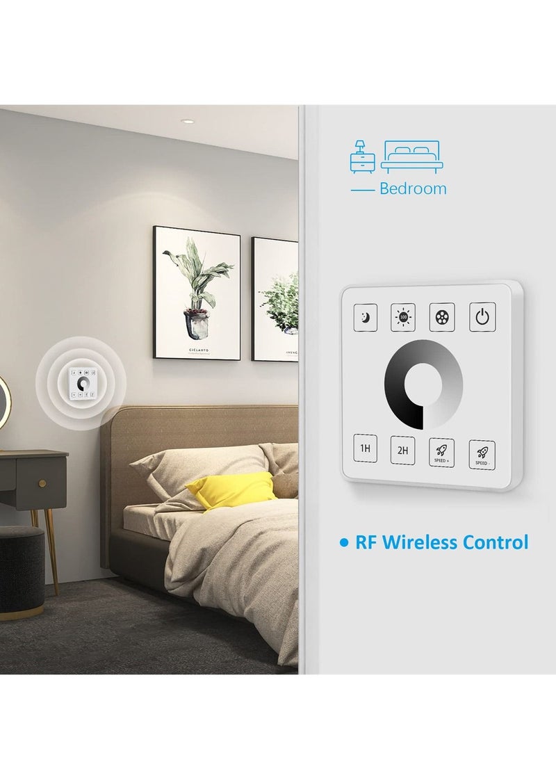 Y&D - Wall Mounted LED Controller, Touch Panel Dimmer Controller for Single Color Strips, Suitable DC5V 12V 24V 30A Systems, Effortlessly Adjust Brightness - Image 1