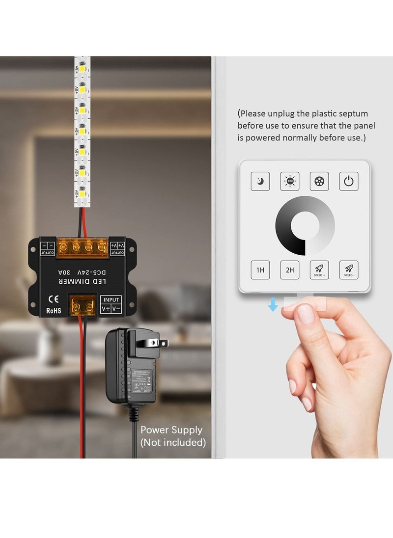 Y&D - Wall Mounted LED Controller, Touch Panel Dimmer Controller for Single Color Strips, Suitable DC5V 12V 24V 30A Systems, Effortlessly Adjust Brightness - Image 1