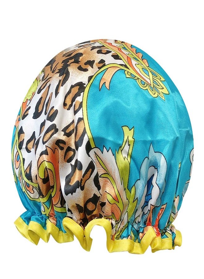 allydrew Wild Side Reusable Women's Waterproof Shower Caps for Long Hair, Wild Floral - Image 1