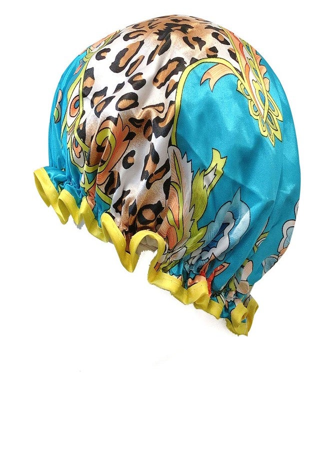 allydrew Wild Side Reusable Women's Waterproof Shower Caps for Long Hair, Wild Floral - Image 3