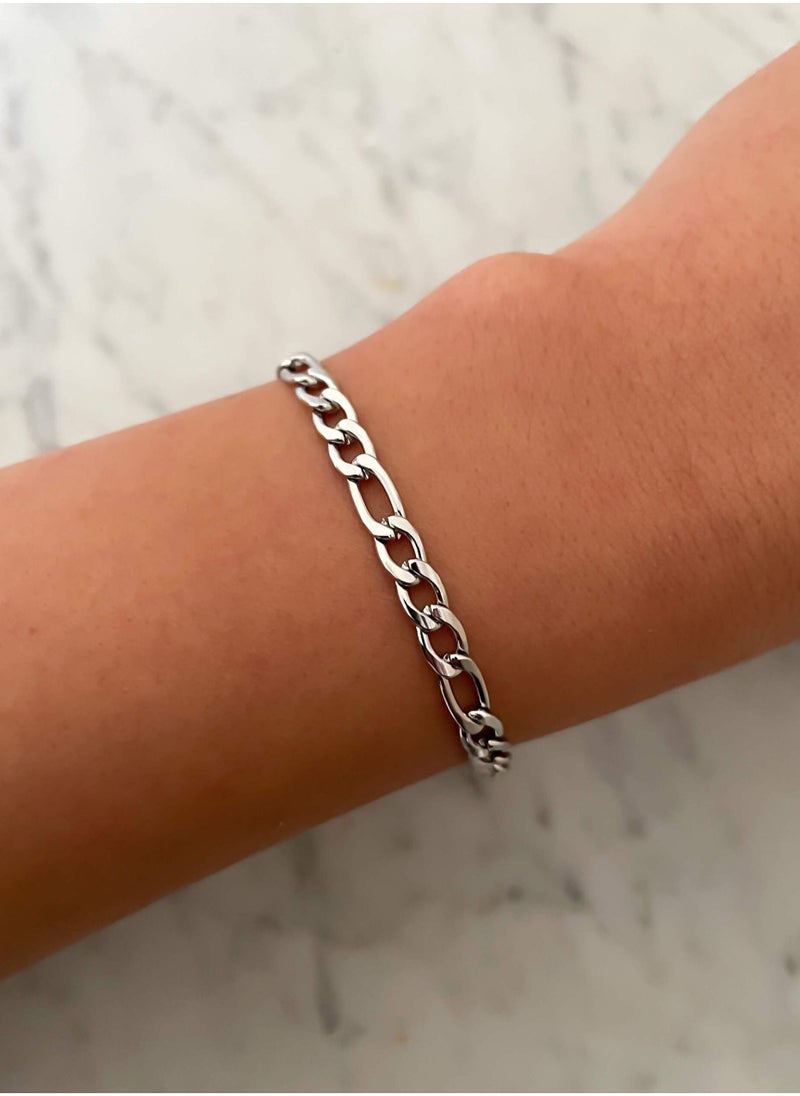Clé de Lune Elegant Empty Chain Bracelet- Silver  - Image 2