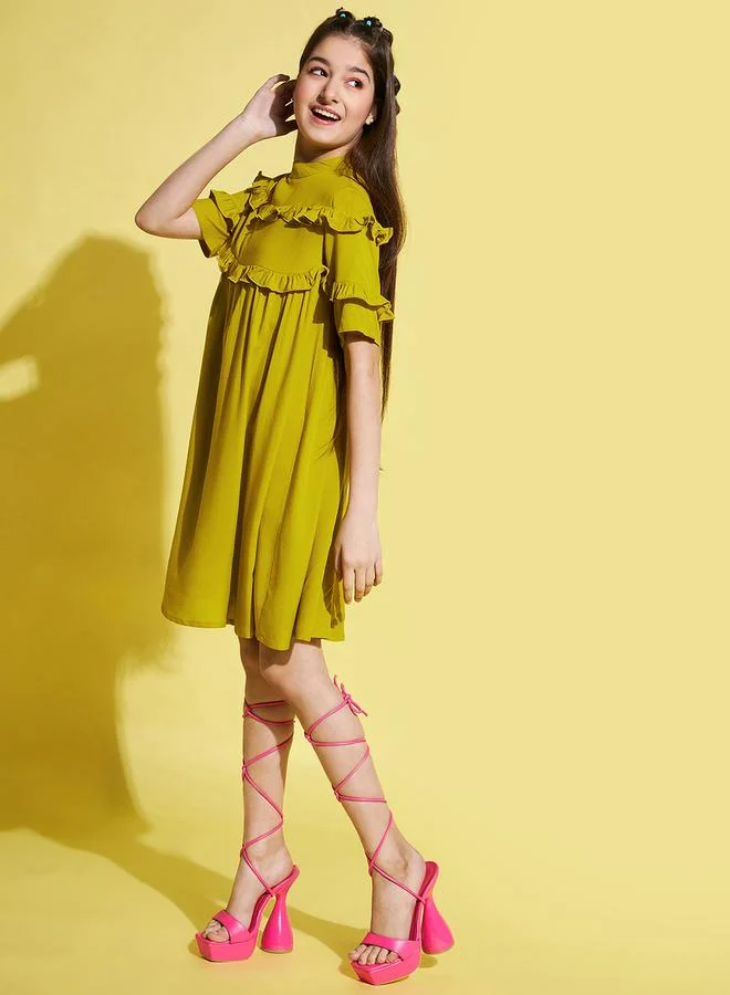 Stylo Bug Ruffled A-Line Dress