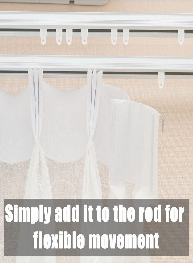 Litoexpe Traverse Rod Slides Curtain Replacement, 50 Pieces White Plastic Curtain Track Glider Hooks Window Door Shower Curtain Accessories - Image 3