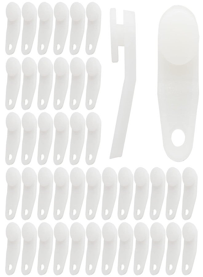 Litoexpe Traverse Rod Slides Curtain Replacement, 50 Pieces White Plastic Curtain Track Glider Hooks Window Door Shower Curtain Accessories - Image 1