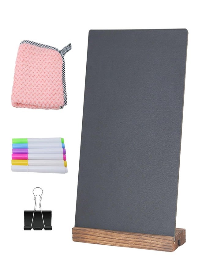 NEWNEWSHOW 8.7x12 Inch Chalkboard Signs, Erasable Message Blackboard Sign with Wood Base for Shop Wedding Kitchen Home Party Decoration (1 Pack 8.7x12) - Image 1