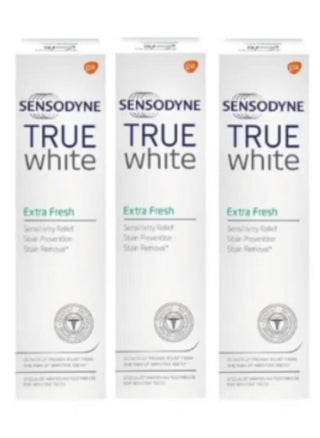 3 pieces True White Extra Fresh Professional Whitening Toothpaste for Sensitive Teeth 75ml