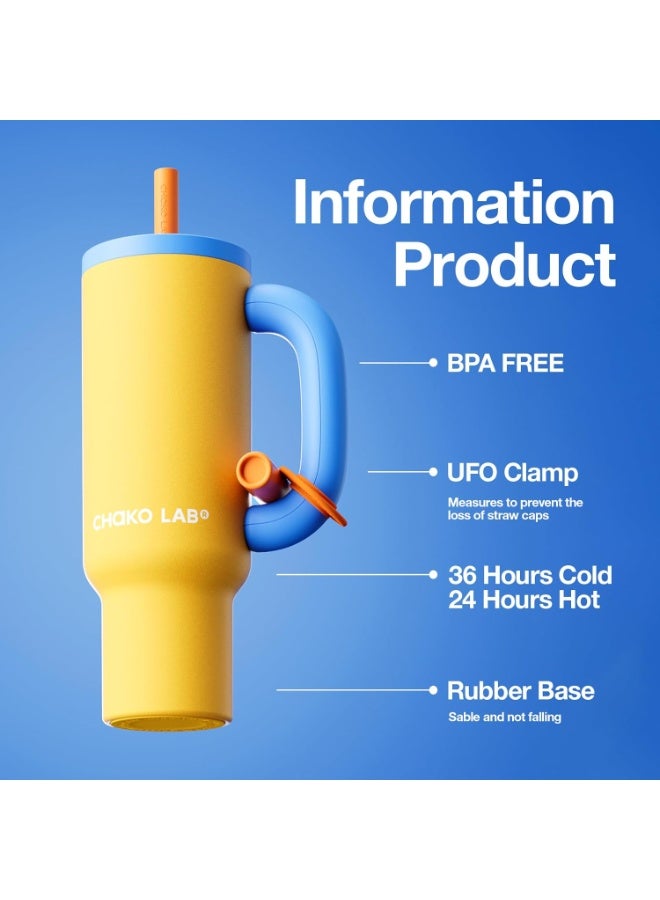 CHAKO LAB CHaKOLAB BaWangCUP Stainless Steel Insulated Tumbler with Handle and Straw, Leakproof for Travel, BPA Free, 316 Stainless Steel Liner, 950 ml - Image 2