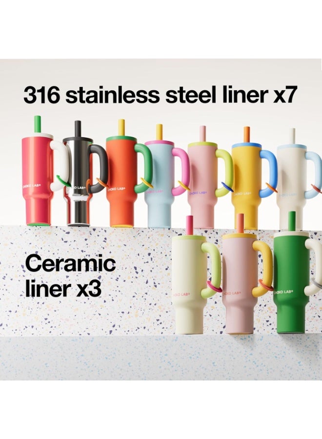 CHAKO LAB CHaKOLAB BaWangCUP Stainless Steel Insulated Tumbler with Handle and Straw, Leakproof for Travel, BPA Free, 316 Stainless Steel Liner, 950 ml - Image 3