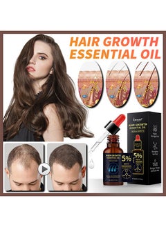 lansiyi Hair Growth Essenyial Oil - Biotin Hair Growth Serum and 5% Minoxidil Treatment for Stronger, Fuller, Longer Hair - Natural Hair Thickening Treatment - Stops Hair Loss and Thinning for Men and Women  - Image 3