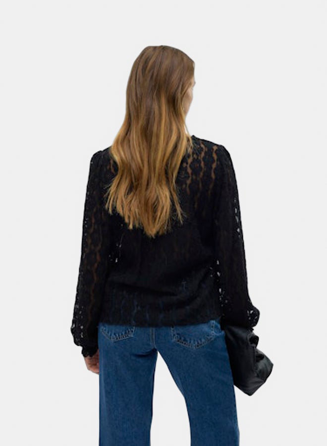 VERO MODA Womens Riri Lace Longsleeve Top - Image 5
