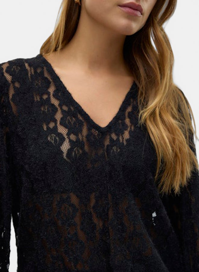 VERO MODA Womens Riri Lace Longsleeve Top - Image 4