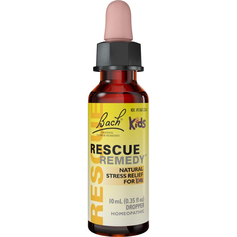 RESCUE Bach RESCUE REMEDY KIDS Dropper 10mL, Natural Stress Relief, Homeopathic Flower Essence, Vegan, Gluten & Sugar-Free, Kid-friendly, Non-alcohol Formula - Image 1