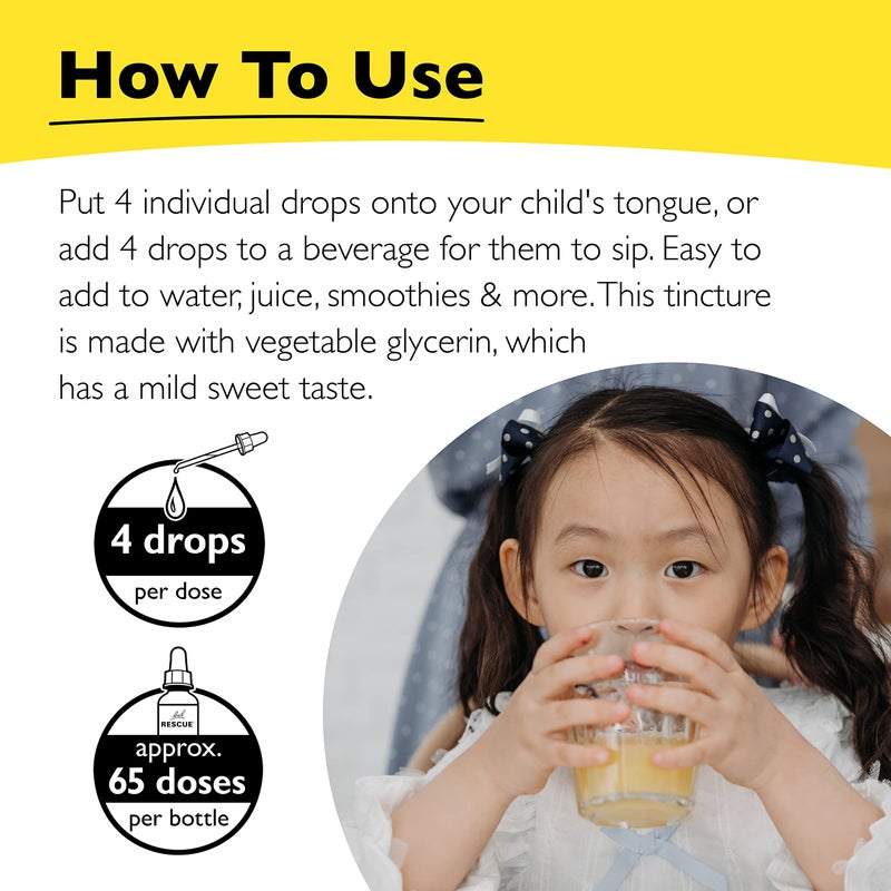 RESCUE Bach RESCUE REMEDY KIDS Dropper 10mL, Natural Stress Relief, Homeopathic Flower Essence, Vegan, Gluten & Sugar-Free, Kid-friendly, Non-alcohol Formula - Image 4