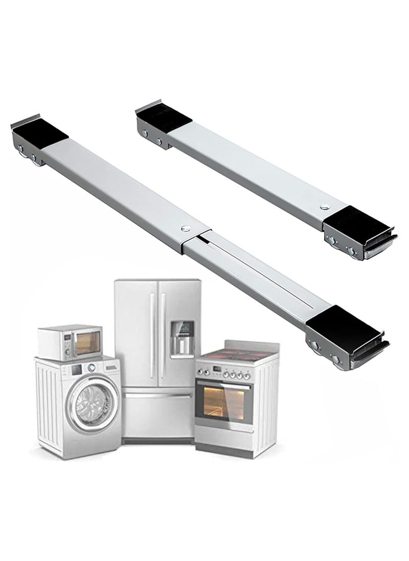 DubaiGallery - Stand with Wheels Washing Machine Stand Movable Adjustable Refrigerator Base with Brake Extensible Appliance Rollers Heavy Duty is Suitable Pack of 2 - Image 1