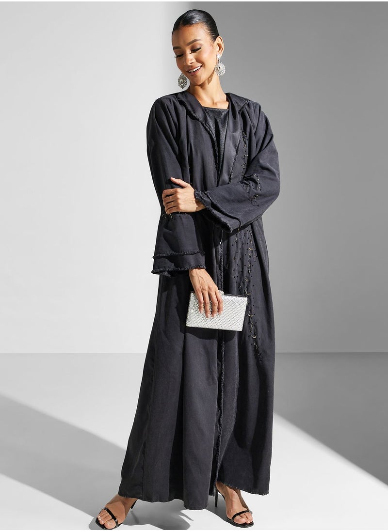 hayas closet - Embellished Flared Sleeve Abaya - Image 1