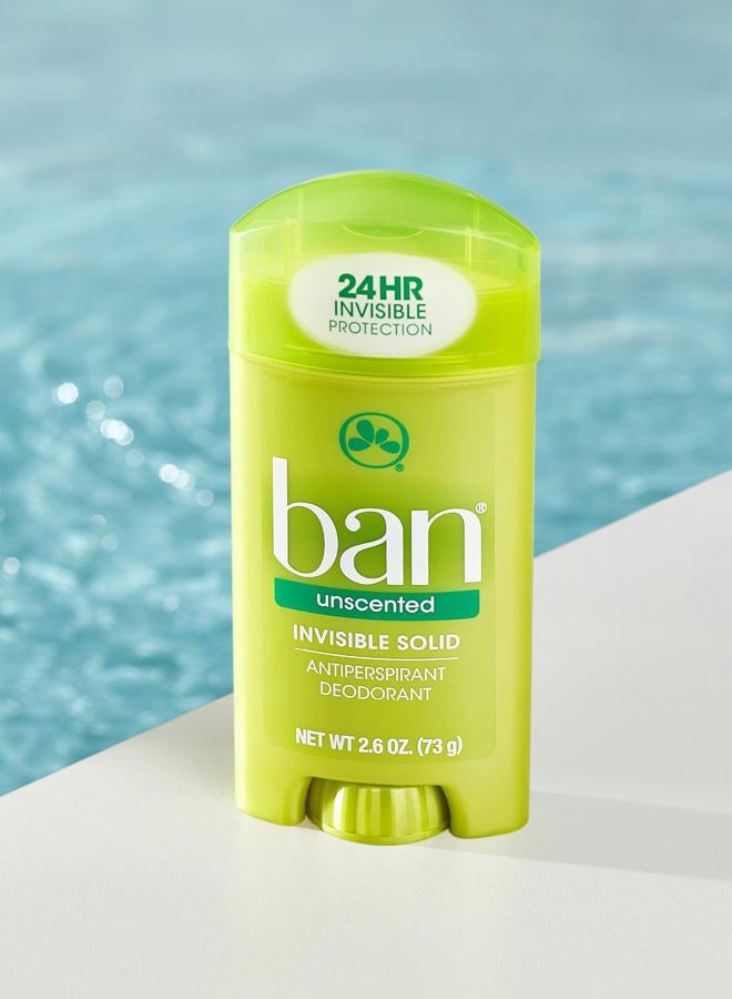 Ban Original Unscented 24-hour Invisible Antiperspirant, Solid Deodorant, Underarm Wetness Protection, with Odor-fighting Ingredients, 2.6 Ounce (Pack of 4) - Image 3