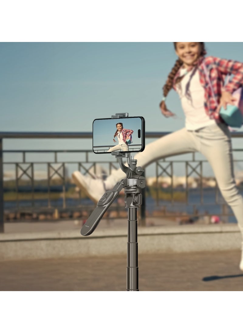 GREEN LION - Extendable Selfie Stick Tripod / Balancing Handle / Remote Control / Replaceable Battery / 360°Rotation / 1/4 Inch Interface / Stable Tripod - Black - Image 1