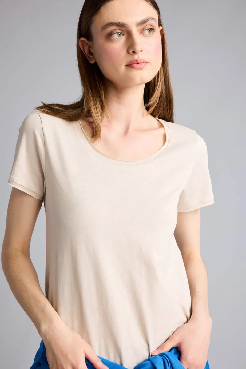 ديفاكتو Regular Fit Crew Neck Dirty Basic Short Sleeve T-Shirt