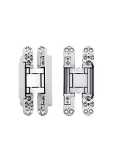 6Inch Hidden Door Hinges Invisible Hinges Concealed Hinges Zinc Alloy 180 Degree Swing Hinge 3 Way Adjustable Hidden Hinge 6 X 2.5 X 1 Inch Silver (2)