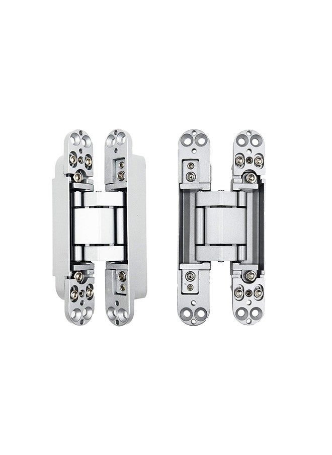 HASANAT ESSENTIALS 6Inch Hidden Door Hinges Invisible Hinges Concealed Hinges Zinc Alloy 180 Degree Swing Hinge 3 Way Adjustable Hidden Hinge 6 X 2.5 X 1 Inch Silver (2) 