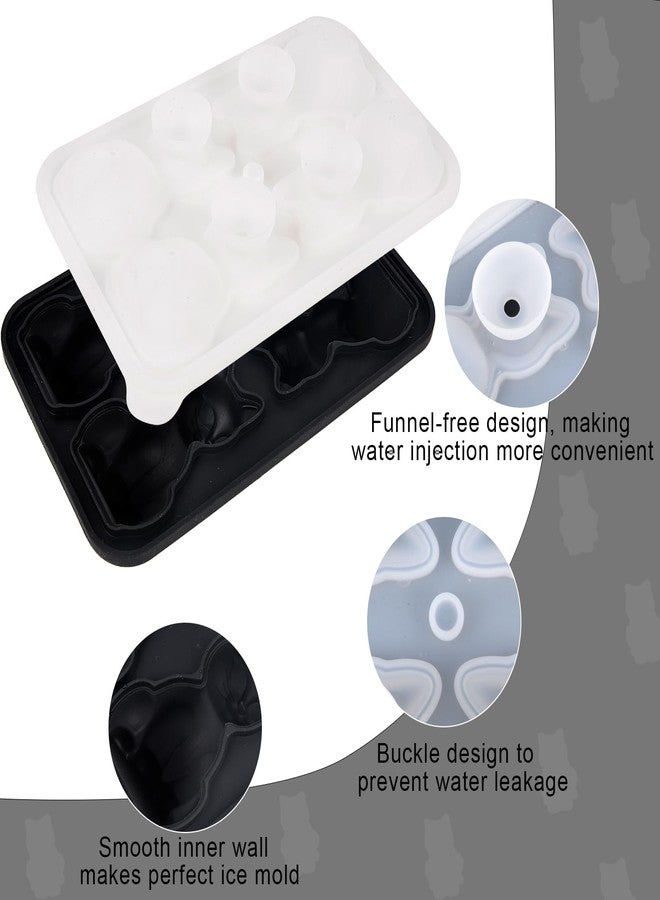 Nerien Cat Ice Cube Tray Mold - 3D Cat Shape Ice Cube Trays, Cute Ice Cube Molds for Whiskey Bourbon, 4-Hole Large Fun Shapes Ice Cube Trays, Funny Cat Gifts for Cat Lovers Women Men - Image 3