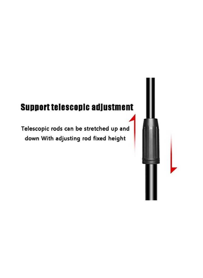 Telescopic Adjustable Dual Head Microphone Stand Microphone Clip 360 Degree Stage Studio Stand Tripod  - Image 5