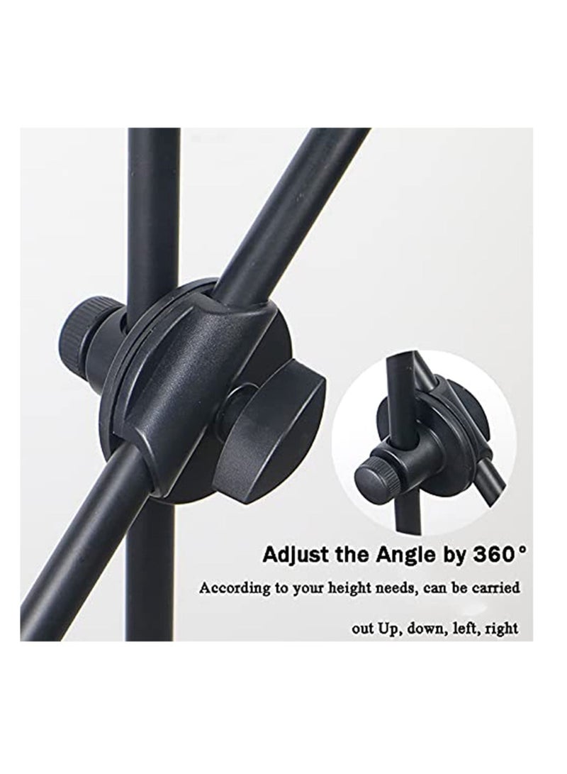 Telescopic Adjustable Dual Head Microphone Stand Microphone Clip 360 Degree Stage Studio Stand Tripod  - Image 3