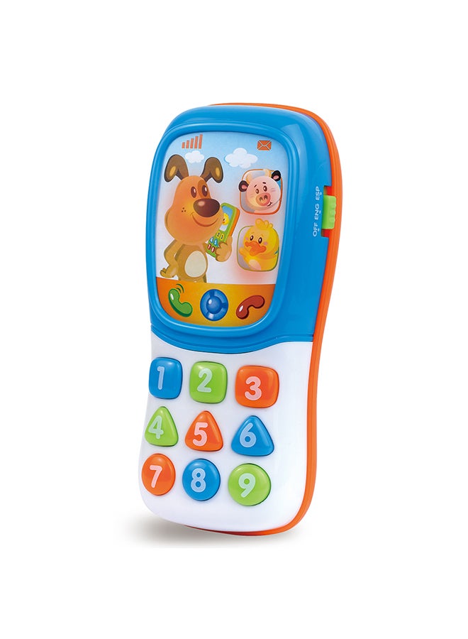 Happy Kids هاتف المتعلمين الصغار المرح، لعبة تفاعلية، حساس للمس، لعب تمثيلي، ثنائي اللغة، 12 شهرًا فما فوق، 14.9 × 5 × 17.7 سم - متعدد الألوان - Image 2