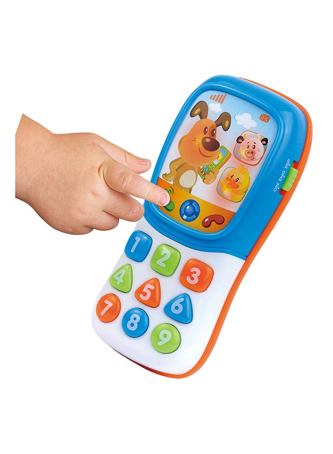 Happy Kids هاتف المتعلمين الصغار المرح، لعبة تفاعلية، حساس للمس، لعب تمثيلي، ثنائي اللغة، 12 شهرًا فما فوق، 14.9 × 5 × 17.7 سم - متعدد الألوان - Image 3
