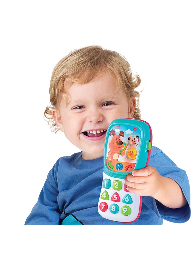 Happy Kids هاتف المتعلمين الصغار المرح، لعبة تفاعلية، حساس للمس، لعب تمثيلي، ثنائي اللغة، 12 شهرًا فما فوق، 14.9 × 5 × 17.7 سم - متعدد الألوان - Image 4