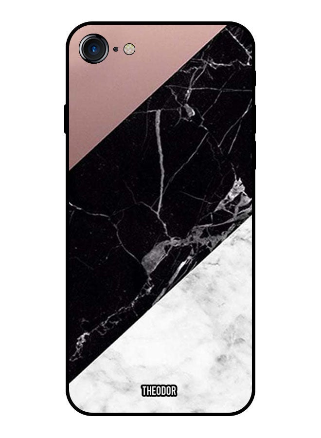 Theodor Protective Case Cover For Apple Iphone SE 2022 Hite & Black Marble Top Is Plain - Image 1