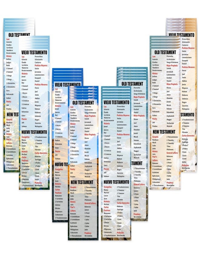 Well Tile Bilingual Bible Bookmarks Book of Bible Spanish Bookmark 2.25x8 Inch Double-Sided Christians Religious Bookmarks for Book Lovers Readers Office Supplies Gift 40 Pack - Image 1