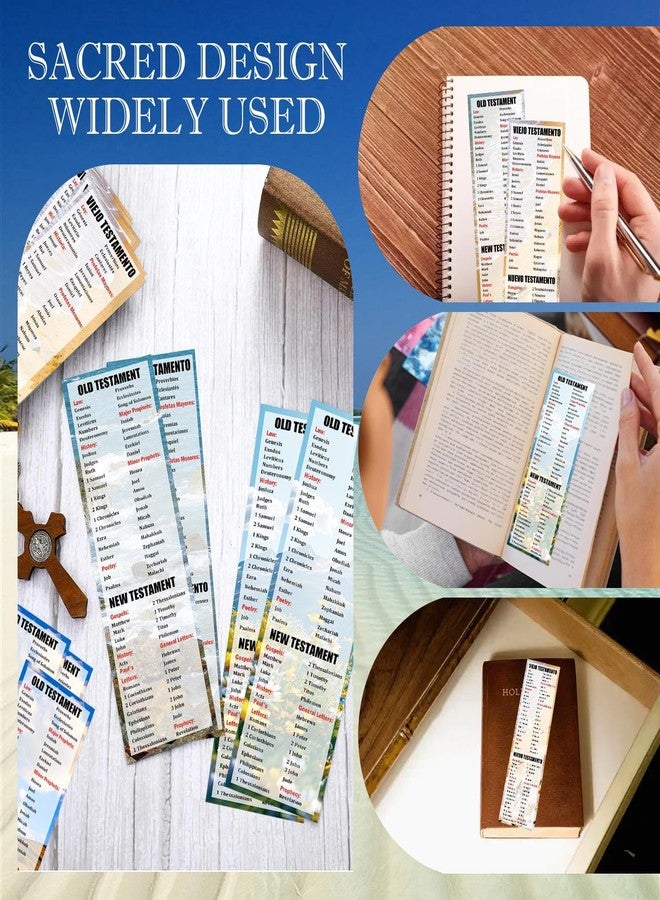 Well Tile Bilingual Bible Bookmarks Book of Bible Spanish Bookmark 2.25x8 Inch Double-Sided Christians Religious Bookmarks for Book Lovers Readers Office Supplies Gift 40 Pack - Image 4