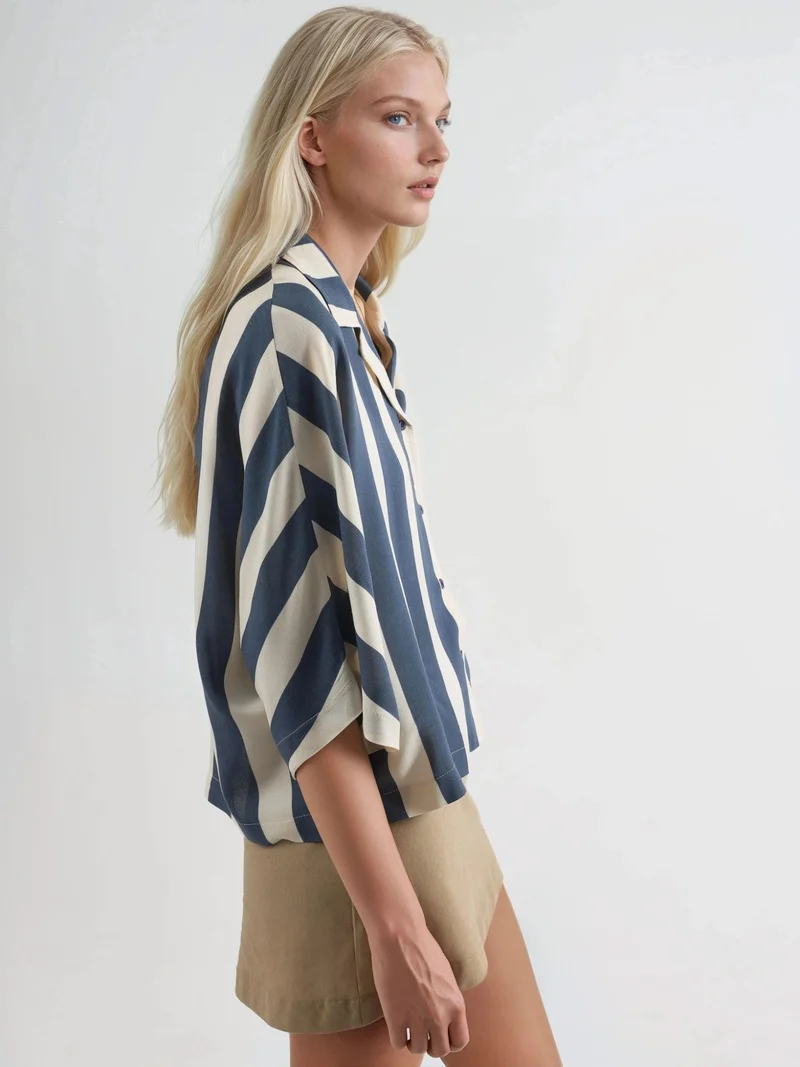 Busem BUSEM Relaxed Fit Striped Button-Up Shirt
