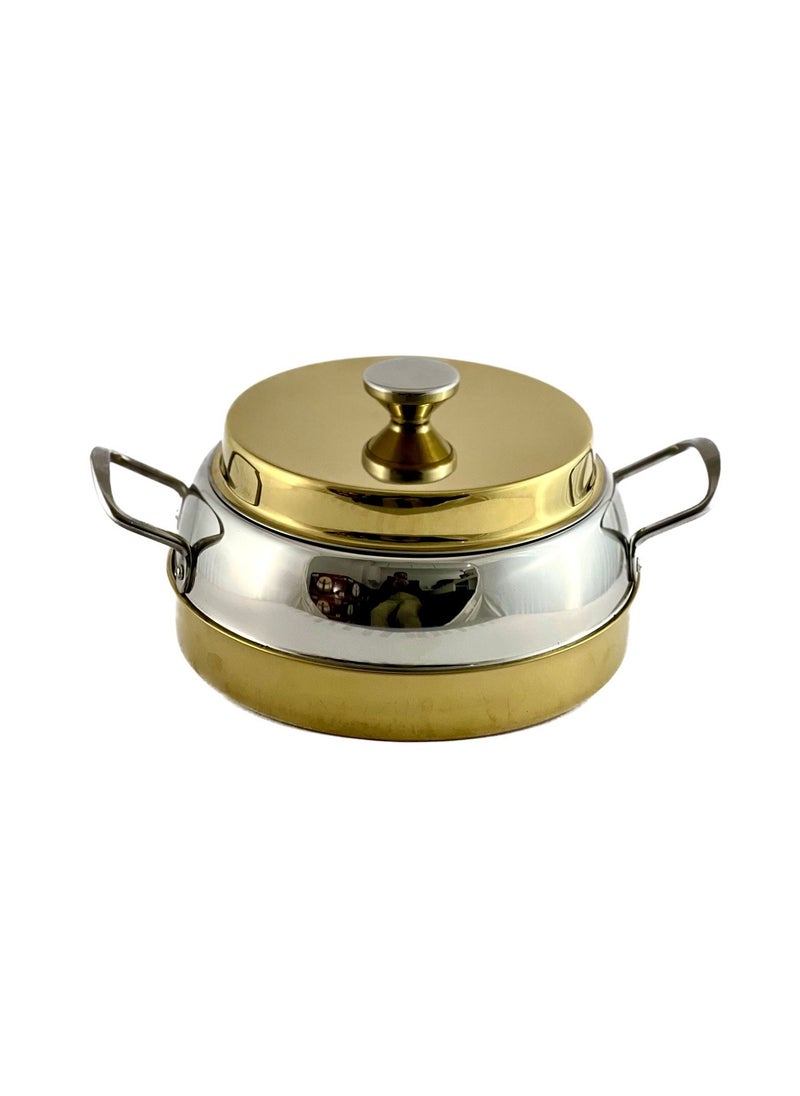 Homemaker Ellora Hotpot 3500ml Capacity - Air Tight Lid - High Quality Stainless Steel - Gold & Silver 