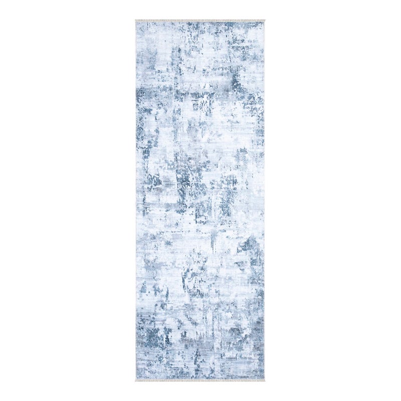 Bloom Rugs Bloom Rugs Caria Washable Non-Slip 12 ft Runner - Blue/Gray Modern Abstract Runner for Entryway  Hallway  Bathroom  and Kitchen - Exact Size: 2'6"" x 12'  - Image 2