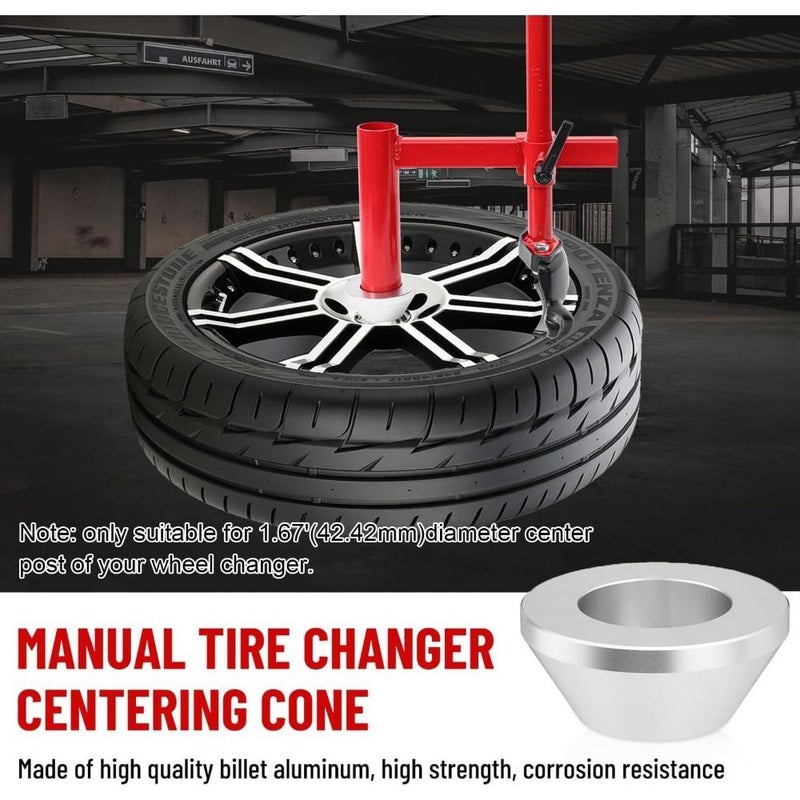 Upgrade Manual Tire Changer Duck Head Adapter Kit with Red Duck Head Tire Changer Fit for Most Car Tires Silvery Cone - Image 5