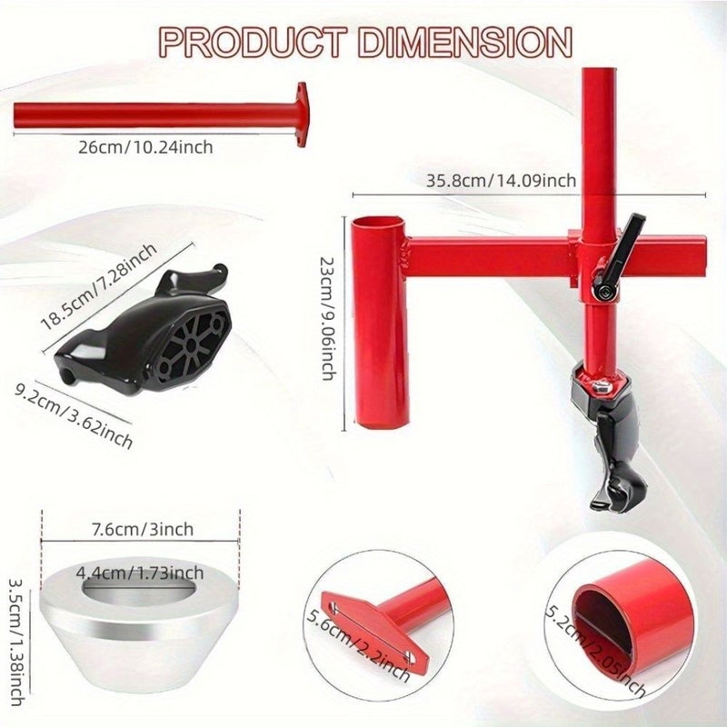 Upgrade Manual Tire Changer Duck Head Adapter Kit with Red Duck Head Tire Changer Fit for Most Car Tires Silvery Cone - Image 2