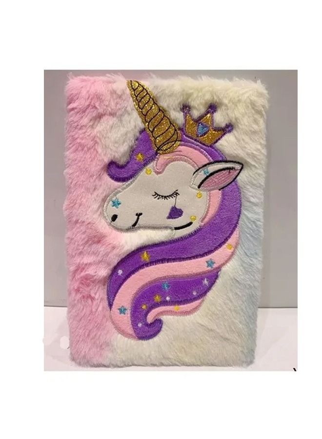 Cartoon Unicorn Furry Notebook Office School Supplies