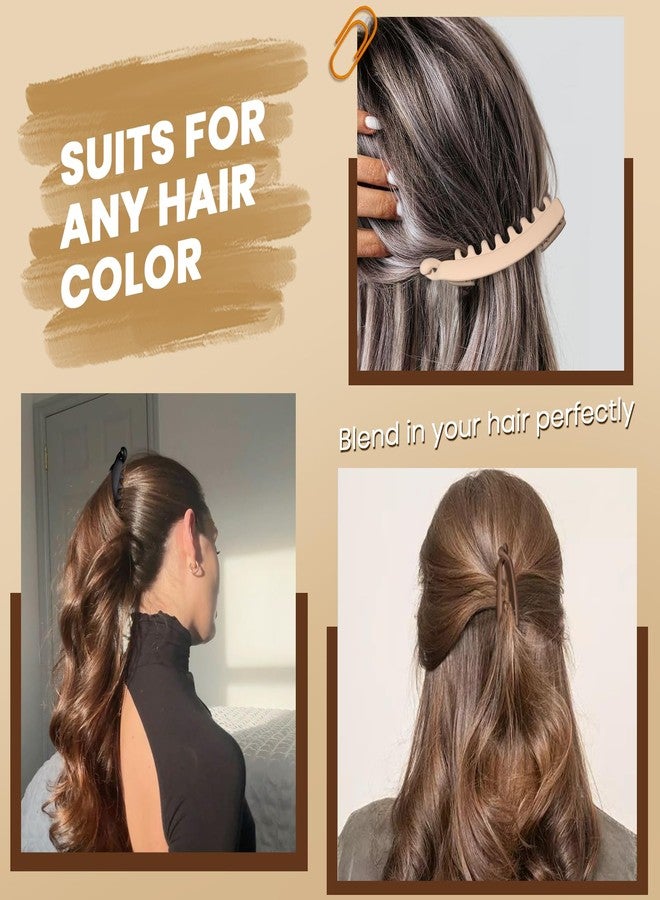 مشابك شعر ديبوكا على شكل موزة، مشبك موزة كبير 4.75 بوصة للنساء والفتيات، مشابك شعر لطيفة للشعر الخفيف إلى الكثيف، مشابك كبيرة للشعر، عبوة من 6 قطع (مرجاني، بني شفاف، صدفة السلحفاة، بيج، بني، أسود) - Image 5